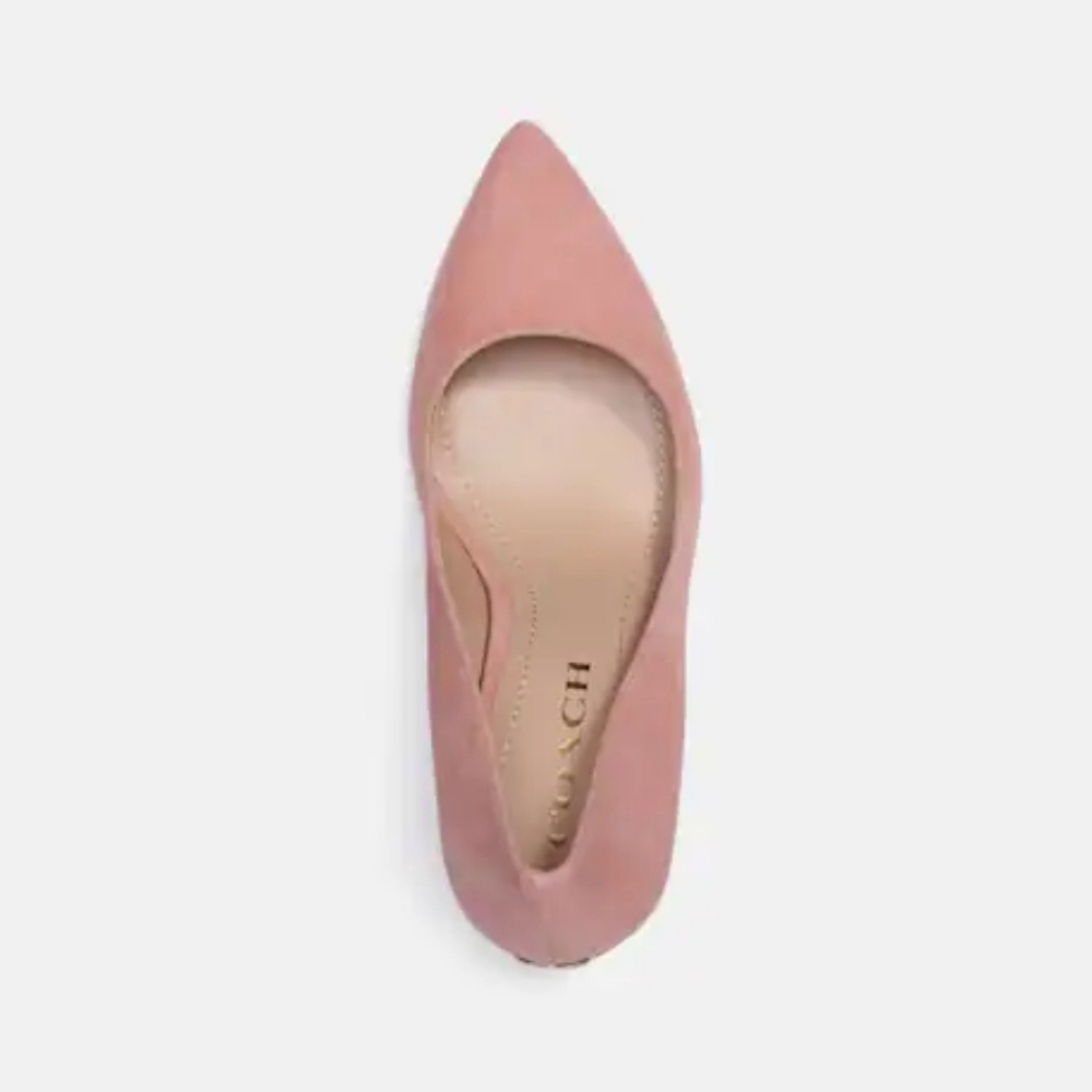 COACH "WILEY" SUEDE PUMPS SIZES 10 & 11 IN COLOR WATERMELON PINK  - Picture 2 of 5